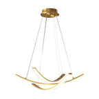 Elegant Curved Copper Strip Full-Spectrum LED Pendant Light