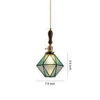 Diamond-shaped Pendant Light Vintage Brass Ceiling Light