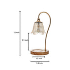 Elegant Floral Glass Home Office Desk Lamp with Cup-Holder Base for Reading or Decor