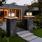 Gate Pillar Solar Light Outdoor Copper Square Rust-Proof Light