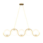 Glass Ball Linear Chandelier Wave‑shaped Island Ceiling Light