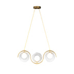 Glass Ball Linear Chandelier Wave‑shaped Island Ceiling Light