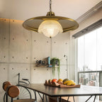 Iron Pendant Light Fixture Copper Color Adjustable Ceiling Light