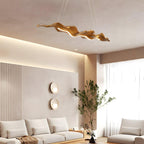 Elegant Japanese Retro Silicone Wave Wood Grain LED Pendant Light
