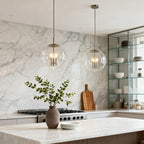 Glass Orb Pendant Light Contemporary Chic Silver Glass Ceiling Light