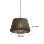 [Open-Box] Elegant Rattan Shade LED Outdoor Floor Lamp Pendant Light with Stake and Open-Top Design