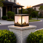 Solar Powered Pillar Lights Modern Square Waterproof Light