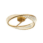 Mobius Light Fixture Luxury Gold Ring Flush Mount Crystal Light