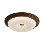 Vintage Art Deco Flush Mount Ceiling Light Full-Spectrum Walnut Light