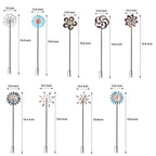 Elegant Vintage Iron Wind Spinner Solar Garden Stake Lights 2Pcs