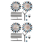 Elegant Vintage Iron Wind Spinner Solar Garden Stake Lights 2Pcs