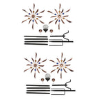 Elegant Vintage Iron Wind Spinner Solar Garden Stake Lights 2Pcs