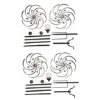 Elegant Vintage Iron Wind Spinner Solar Garden Stake Lights 2Pcs