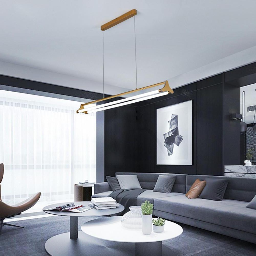 Double LED Bar Lights Gold Metal Dimmbale Pendant Lights