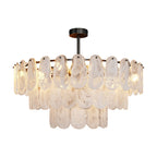 Midcentury Modern Chandelier Full-Copper Glass Ceiling Light