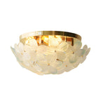 Glass Semi Flush Mount Ceiling Light French Petal Light