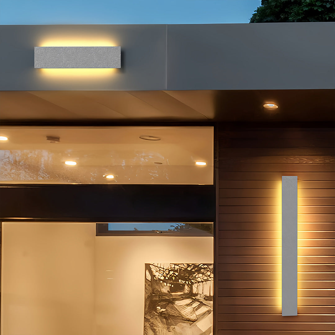 Modern Outdoor Wall Sconces Concrete Waterproof Linear Light