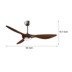 Envy 52" 3-Blade LED Ceiling Fan with Lights and Remote 6 Fan Speeds Ceiling Fan Light for Living Room