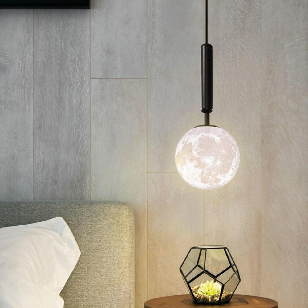 Modern Moon Globe Pendant Light Metal Acrylic Ceiling Lights