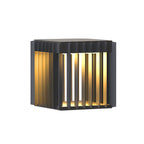 Exterior Pillar Lights Black Square Openwork Metal Light