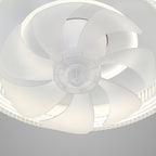 Circular Ceiling Fan with Light White Finish Simple LED Lamp
