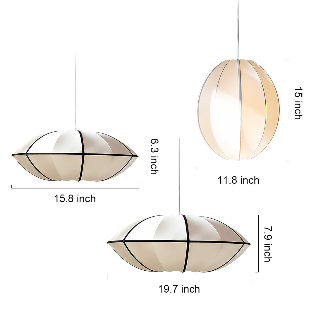Fabric Shade Pendant Light Nordic Vintage Lantern Ceiling Light