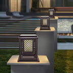 Square Exterior Pillar Lights Modern Style