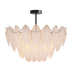 Feathers Chandelier Modern Full-Copper Pearl Ceiling Light