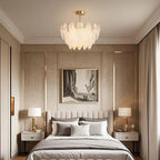Feathers Chandelier Modern Full-Copper Pearl Ceiling Light