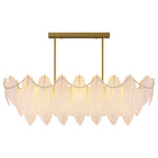 Feathers Chandelier Modern Full-Copper Pearl Ceiling Light
