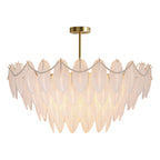 Feathers Chandelier Modern Full-Copper Pearl Ceiling Light