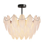 Feathers Chandelier Modern Full-Copper Pearl Ceiling Light