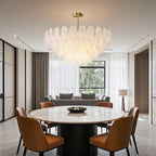 Feathers Chandelier Modern Full-Copper Pearl Ceiling Light