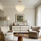 Feathers Chandelier Modern Full-Copper Pearl Ceiling Light