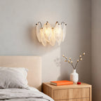 Feather Wall Light French Luxury Full Copper Glass Lamp