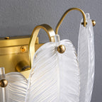 Feather Wall Light French Luxury Full Copper Glass Lamp