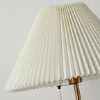 Floor Wood Lamp Pleated Fabric Shade Standing Lamp