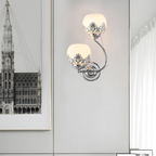 Floral Wall Sconces Retro Dual-Light Glass LED Lighting