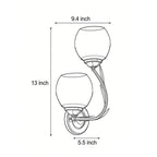 Floral Wall Sconces Retro Dual-Light Glass LED Lighting