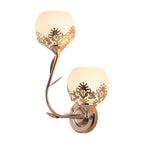 Floral Wall Sconces Retro Dual-Light Glass LED Lighting