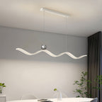 Linear LED Pendant Light Contemporary Wave Shaped Ceiling Light