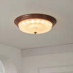 Flush Mount Dome Light American Vintage Ribbed Glass Ceiling Light
