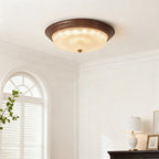 Flush Mount Dome Light American Vintage Ribbed Glass Ceiling Light