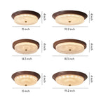 Flush Mount Dome Light American Vintage Ribbed Glass Ceiling Light