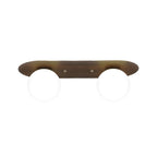 Flush Mounted Walnut Board Ceiling Light with 2/3/4 Milky White Glass Globes