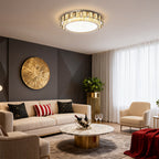 Flush Mounting LED Lights Luxury Metal Crystal Lamp