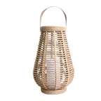 Rattan Solar Lantern Portable Waterproof LED Hemp Rope Hanging Lamp