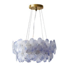 French Glass Flower Round Chandelier