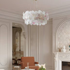 French Glass Flower Round Chandelier