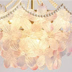 French Tiered Pearl Flower Chandelier